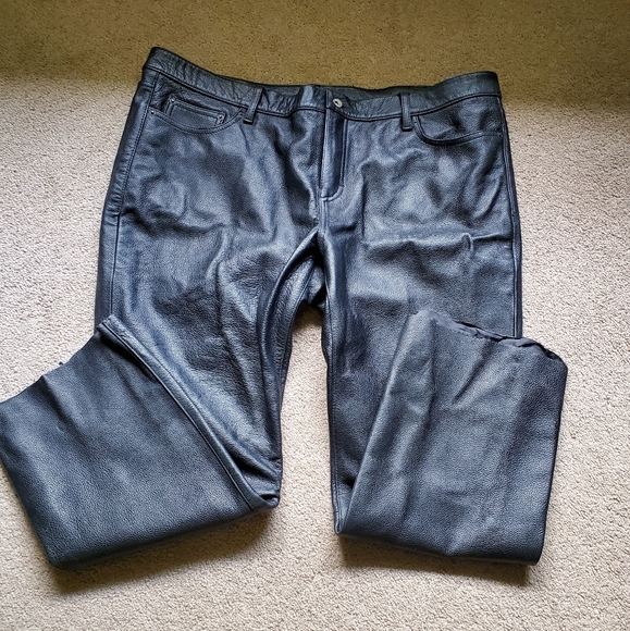 Leather Motorcycle Lined Pants Size 20 - Picture 2 of 4